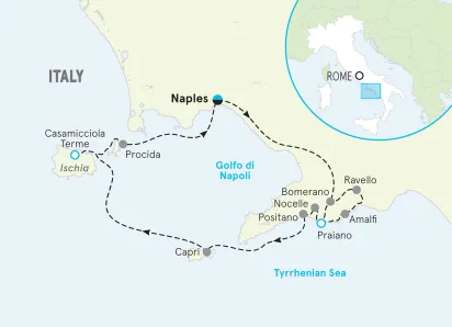 Italy Amalfi Coast Hiking & Walking Tour map