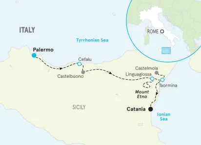 Italy Sicily Walking & Hiking Tour map