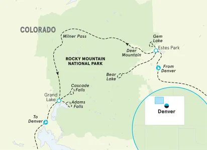 Colorado Rocky Mountain National Park Hiking and Walking Tour map