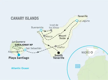 Spain's Canary Islands Bike Tour map