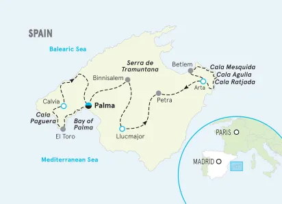 Spain Mallorca Easygoing E-bike Tour map