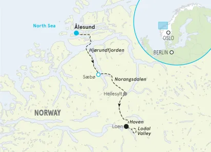 Norway's Ålesund Fjords Family Multi-Adventure Tour map