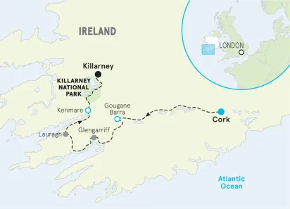 Ireland Walking & Hiking Tour map