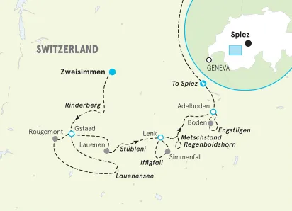 Switzerland Lodge to Lodge Hiking & Walking Tour map