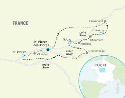 France Loire Valley Family Bike Tour map