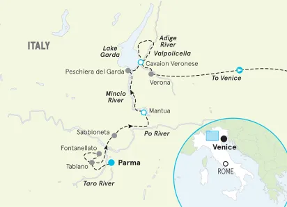 Italy Parma Active Culinary Bike Tour map