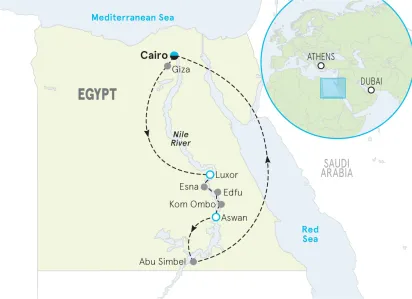 Egypt Multi-Adventure Tour Map