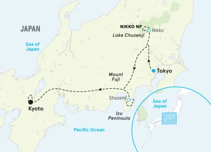 Japan Multi-Adventure Tour map