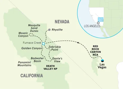 California Death Valley Hiking & Walking Tour map