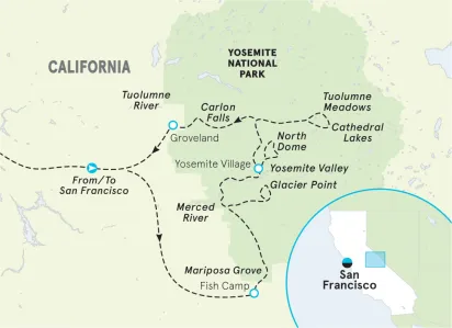 Yosemite Women's Hiking & Walking Tour Map