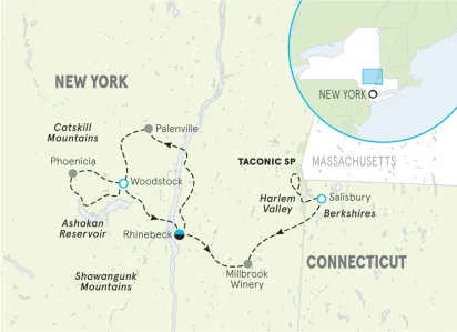 Hudson Valley & Catskills Bike Tour Map