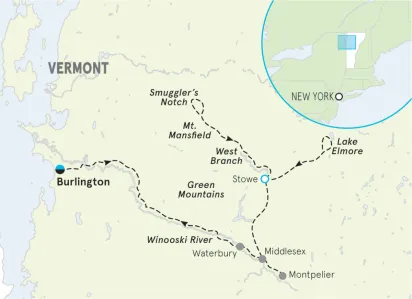Vermont Bike Tour - 3-Day Getaway Map