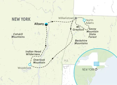 Berkshires & Catskills Hiking & Walking Tour Map