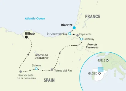 Basque Country Bike Tour Map