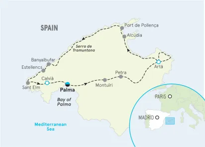 Spain's Mallorca Family Multi-Adventure Tour Map
