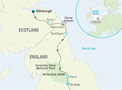 Scotland & England Family Multi-Adventure Tour map