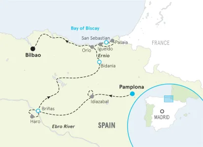 Basque Country Active Culinary Hiking & Walking Tour Map