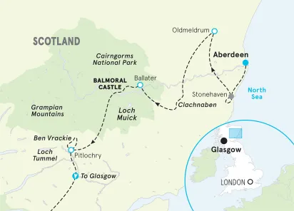 Scottish Highlands Hiking & Walking Tour map