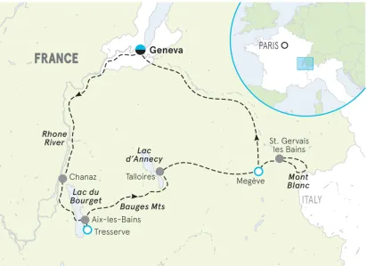 French Alps Multi-Adventure Tour Map