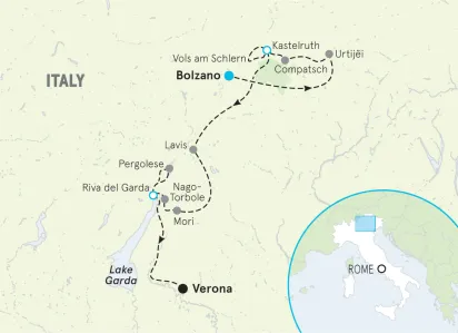 Dolomites to Lake Garda Multi-Adventure Map