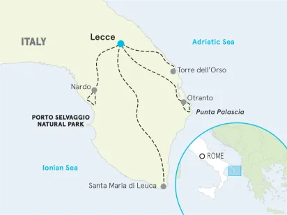 Puglia Home Base Hiking & Walking Tour Map