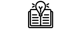 Book with lightbulb icon